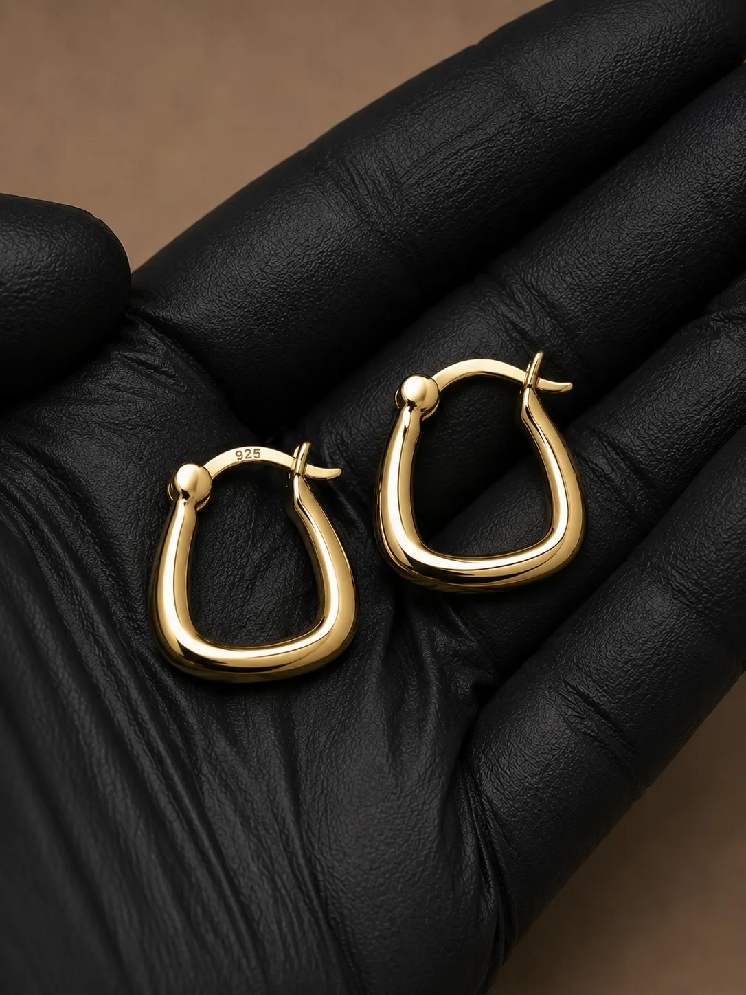 Sterling Silver Geometric French Lock Ear Hoops