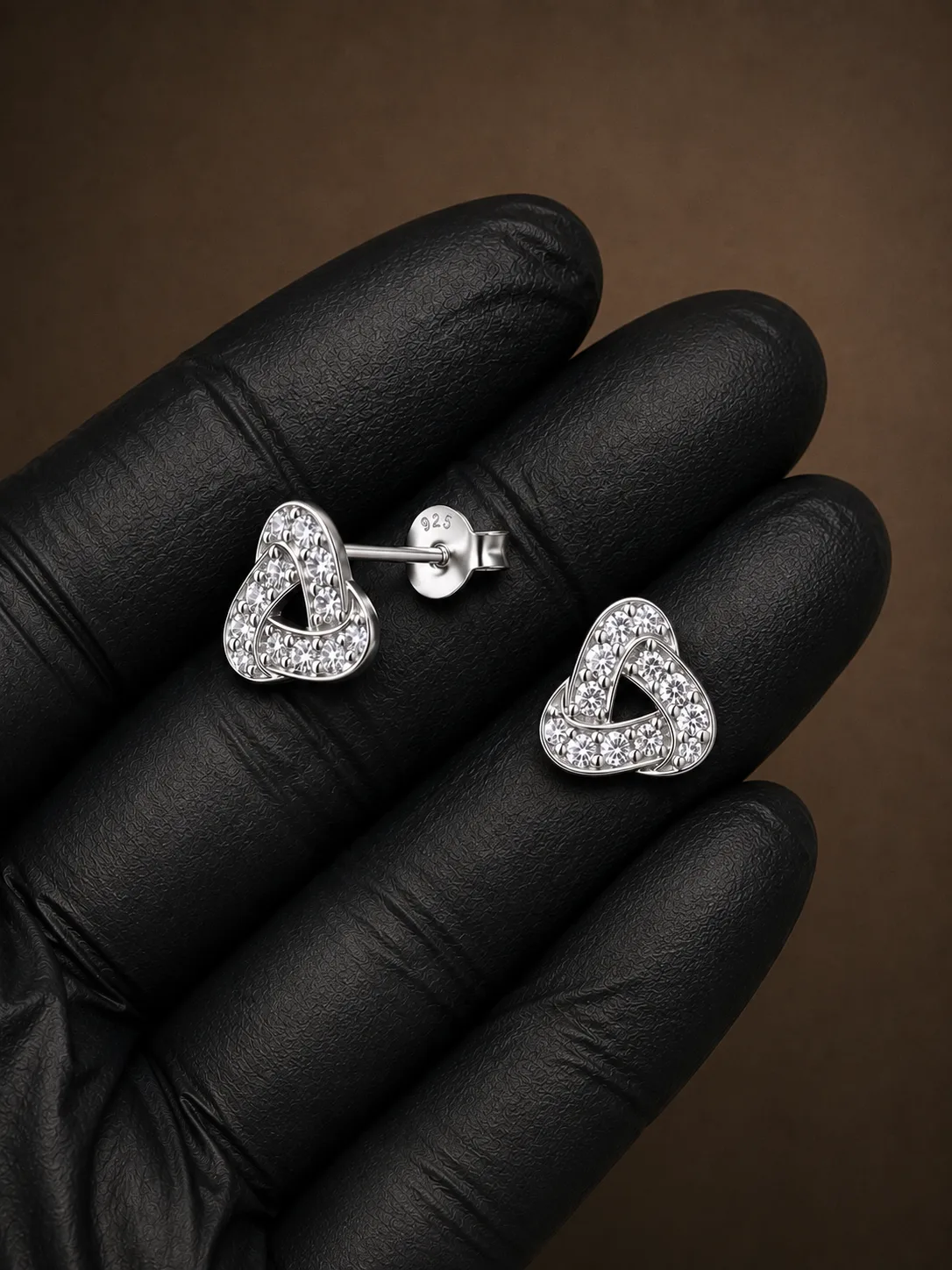 Silver Geometric Ear Studs