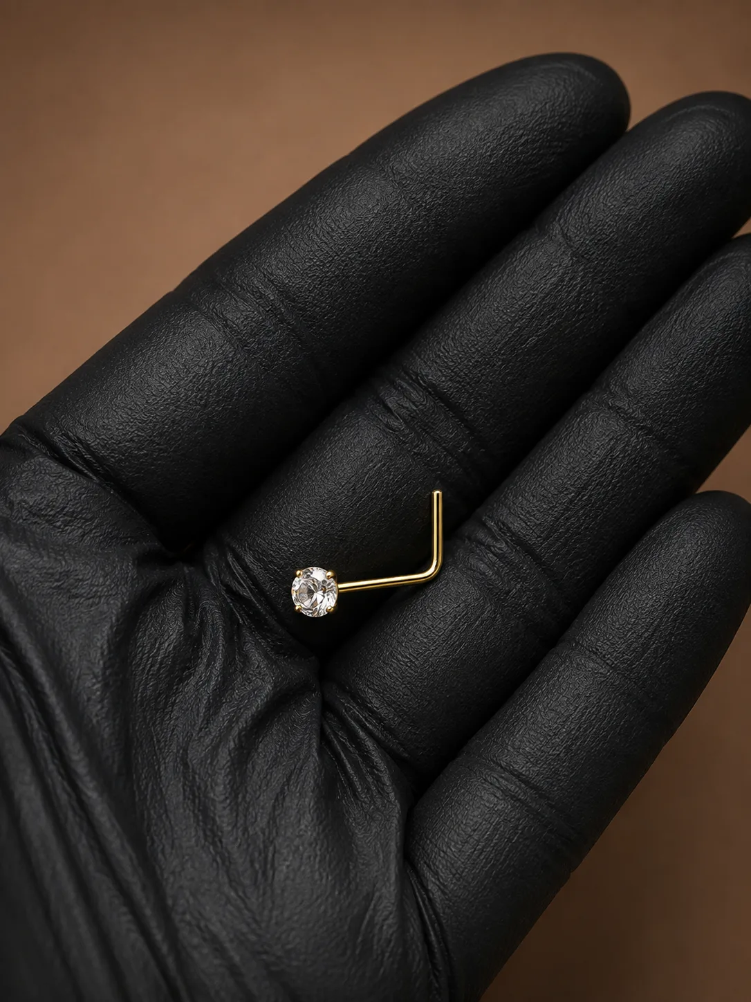 14ct Solid Gold – 2.5mm Round Cubic Zirconia Nose Stud
