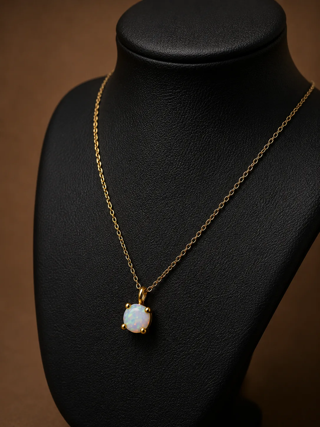4mm Opal Sterling Silver Necklace