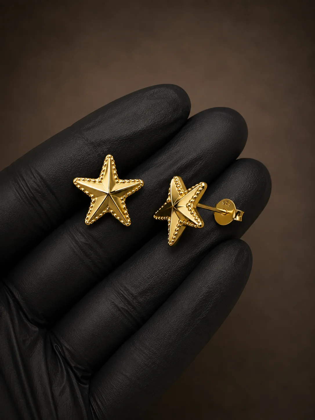 Silver Starfish Ear Studs